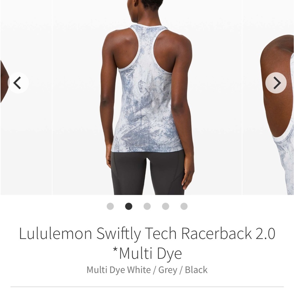Lululemon Swiftly Tank, Size 4, Multi Dye White/Grey - Picture 5 of 5